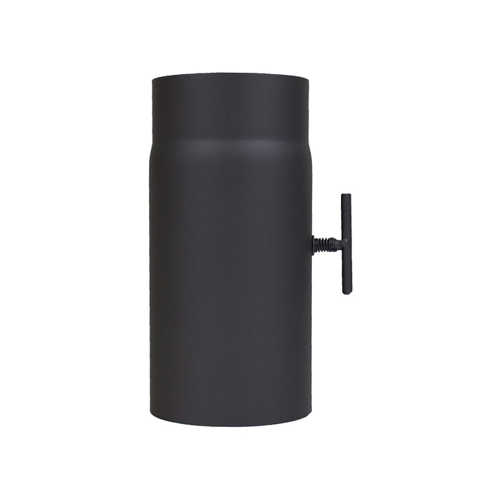 LANZZAS Ofenrohr 250 mm Verlängerung mit Drosselklappe - im Durchmesser Ø 120 mm - Farbe: schwarz -