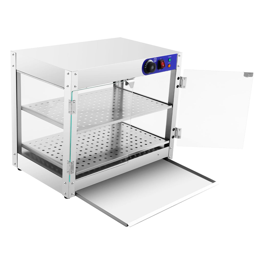 Speisenwärmer 30-85°C, Heisse Warmhaltevitrine Aufsatzvitrine Warmhaltetheke mit Beleuchtung, Inklus