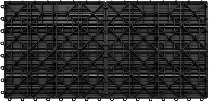 Festnight WPC Terrassendielen Terrassenplatten 60x30 cm 6er Spar Set für 1.08m² Schwarz für Garten B