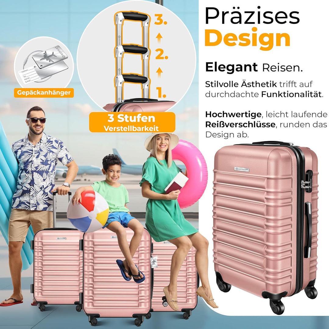 KESSER® Handgepäck Reisekoffer 55L Hartschalen-Koffer Inkl. Kofferwaage + Gepäckanhänger | Trolley G
