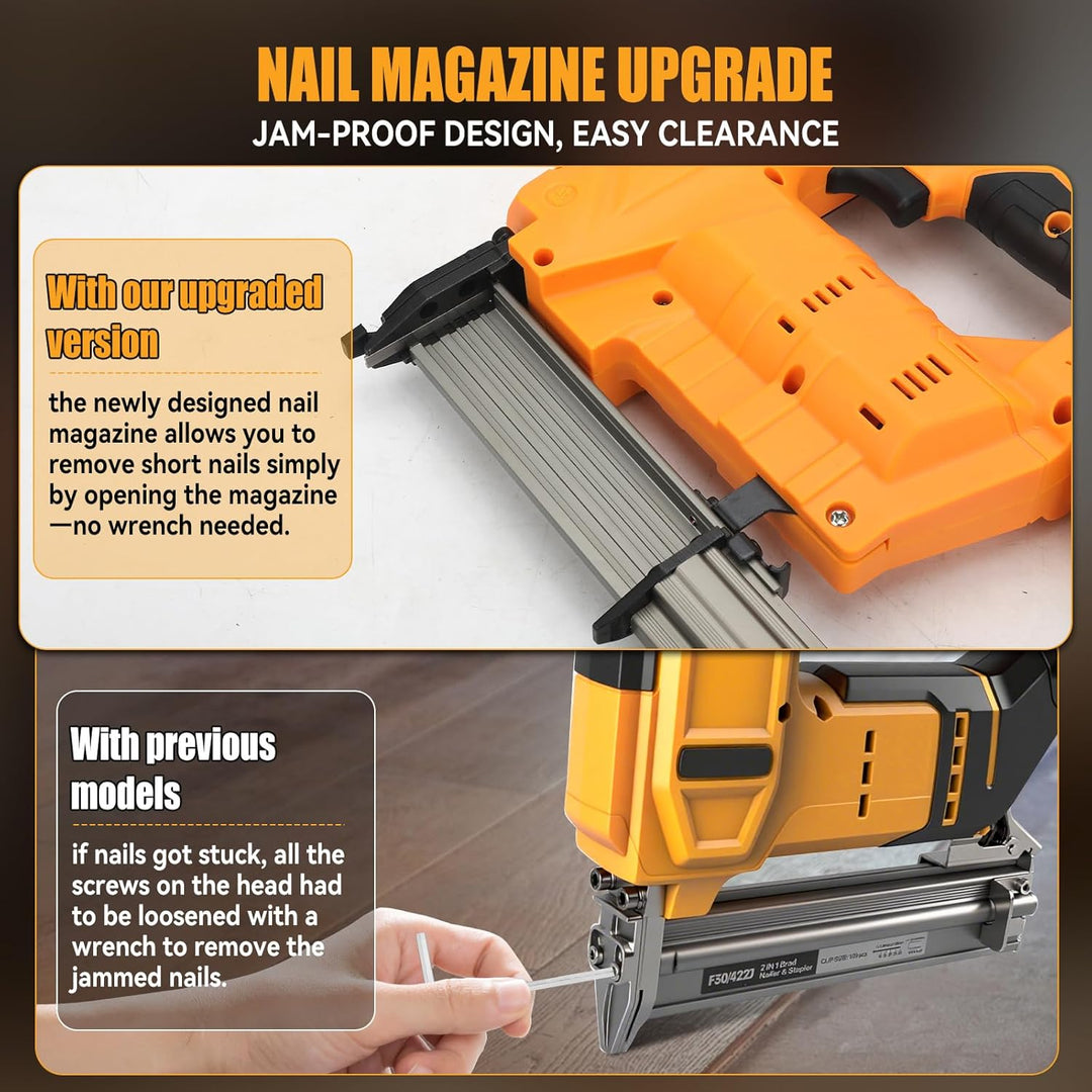 Verbesserter 18GA Akku-Nagler, kompatibel mit Dewalt 20V-Akku, bürstenloser Nagler, elektrischer Tac