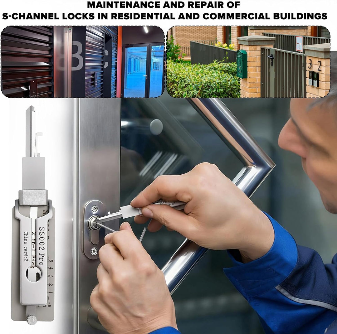 Schlüsseldecoder SS002 Pro Dietrich-Set 2-in-1 hauptschlüssel-decoder aus edelstahl, türöffnungswerk