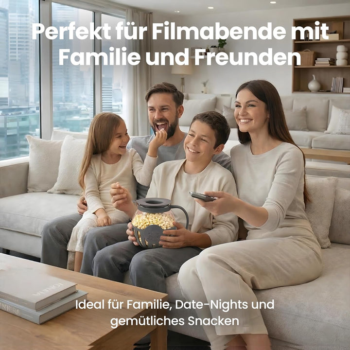 Netrox - Popcorn Maker für Mikrowelle – Glasbehälter, BPA-frei, spülmaschinengeeignet – Fettfreie Po