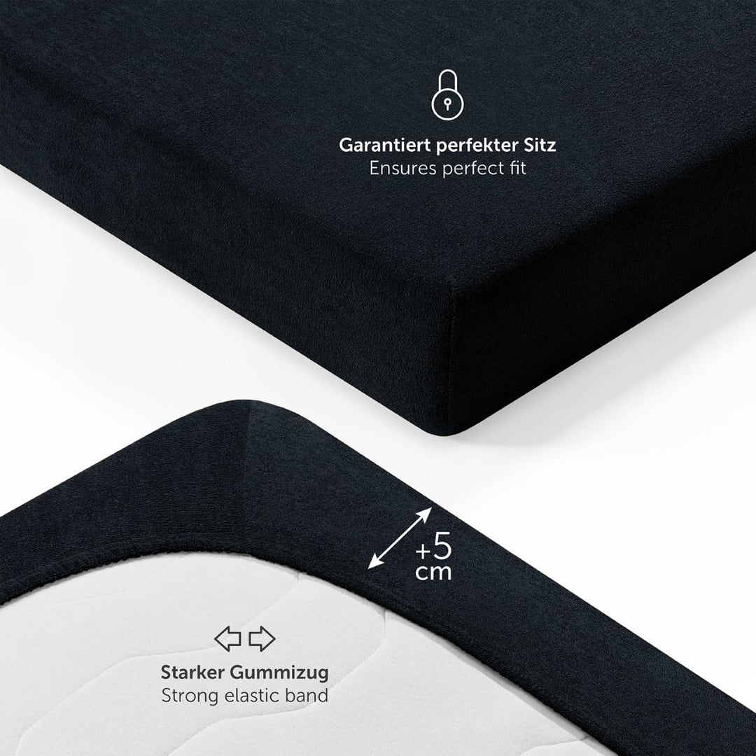 Blumtal® Frottee Spannbettlaken 160x200 cm - OEKO-TEX zertifiziertes Spannbetttuch 160x200 cm - Frot