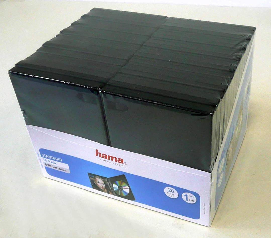 Hama DVD-Hüllen (auch passend für CDs und Blu-Rays, mit Folie zum Einstecken des Covers) 30er-Pack,