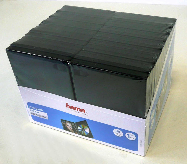 Hama DVD-Hüllen (auch passend für CDs und Blu-rays, mit Folie zum Einstecken des Covers) 30er-Pack,