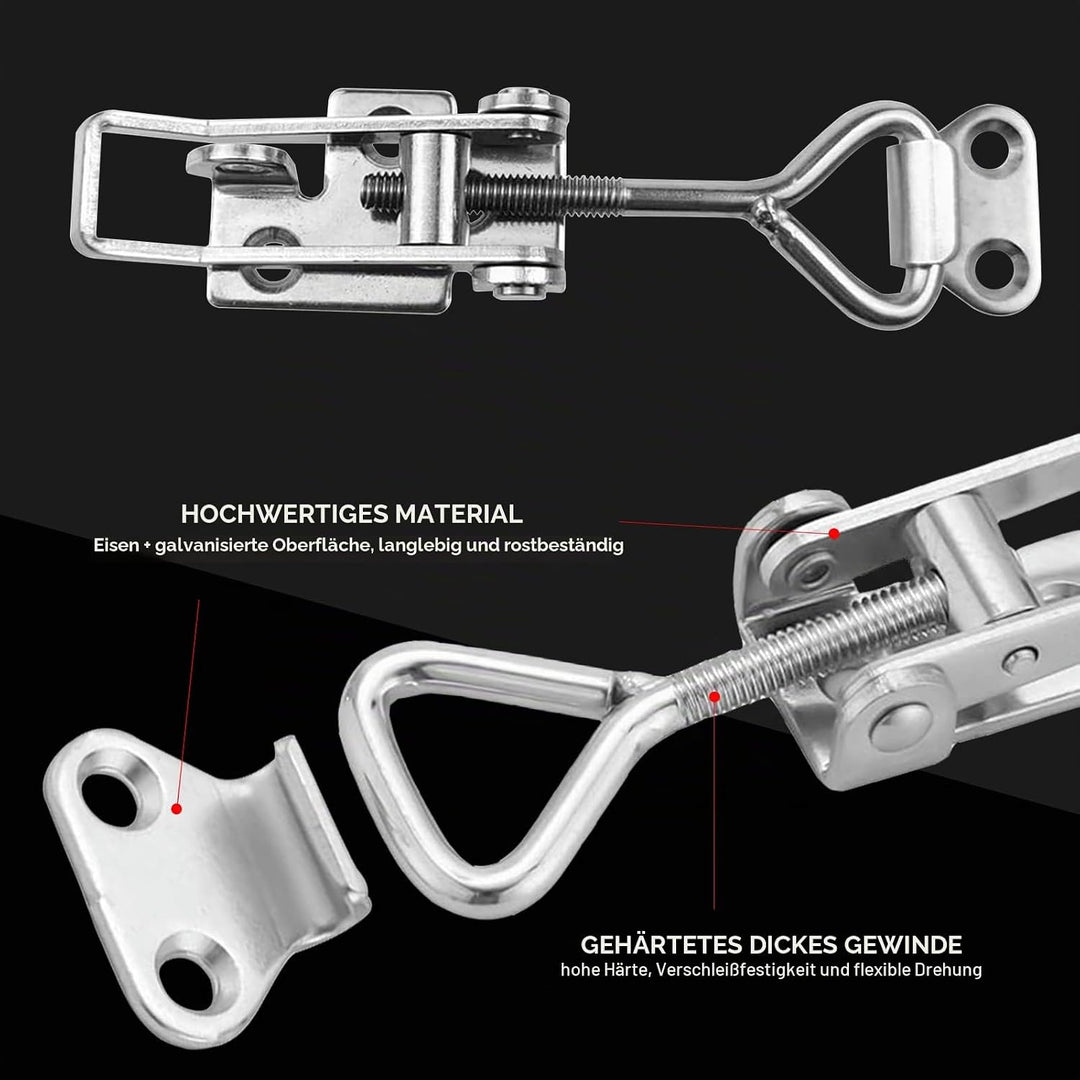 TONAUP Spannverschluss Edelstahl Set, 6 Stück M5 Klein Kniehebelspanner Kistenverschluss, Verstellba