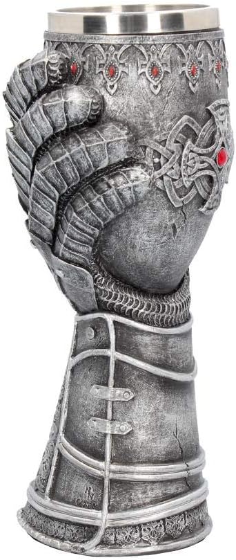 Nemesis Now Ofenhandschuh-Kelch, 23 cm, Grau, Kunstharz mit Edelstahleinsatz, Einheitsgrösse