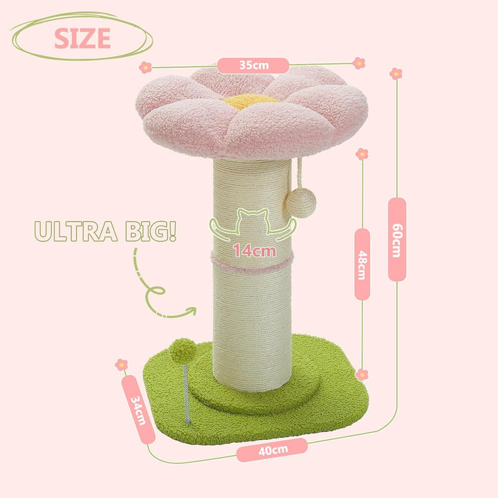 PAWZ Road Flower Katzenkratzbaum - Kleiner Katzenbaum für Indoor-Katzen Mit Super Dickem Kratzbaum [