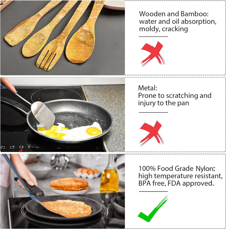 Empava küchenhelfer Set of 4 - (Pfannenwender, Suppenkelle, Schöpflöffel, Spaghettilöffel) küchenute