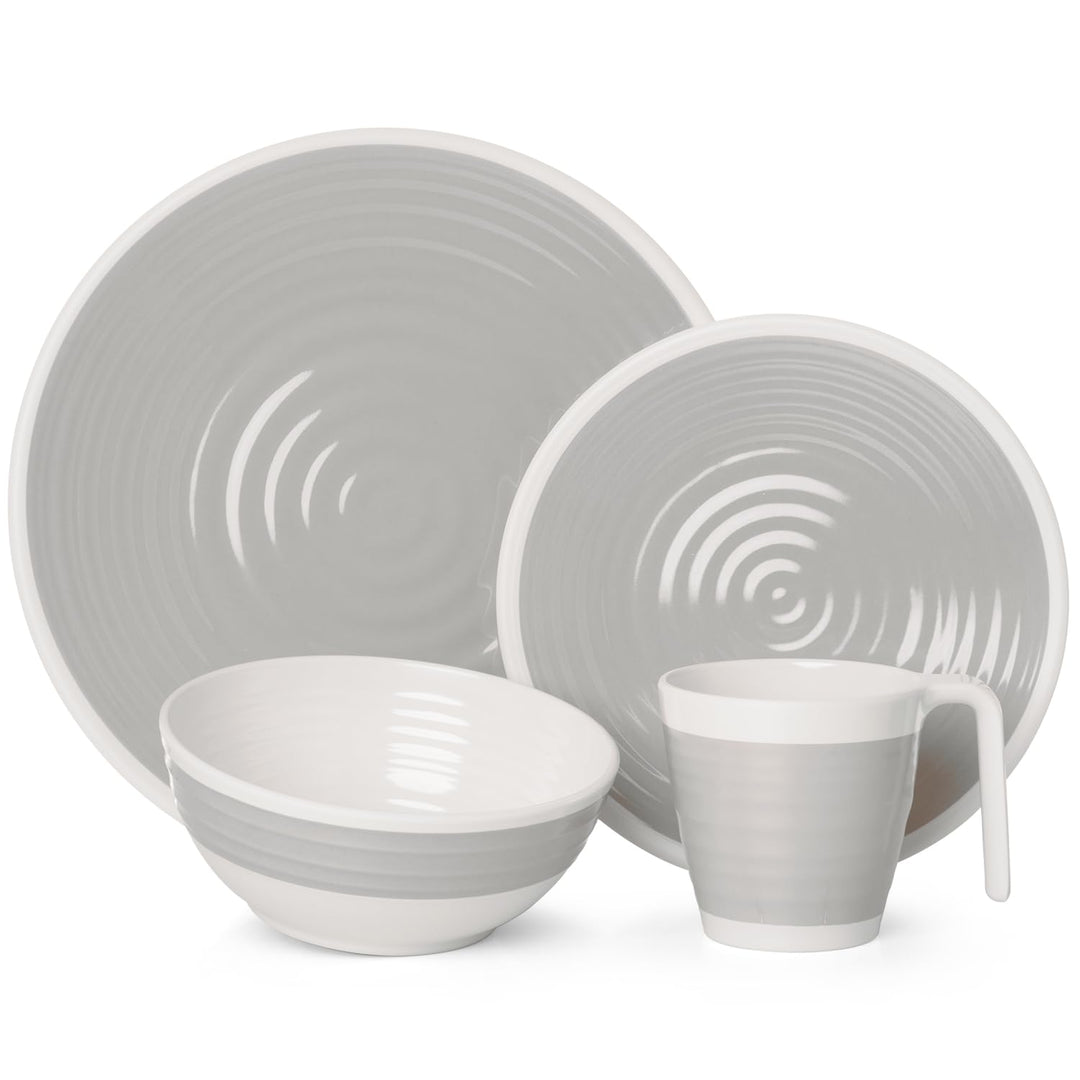 Melamin Camping Geschirr Set 1-4 Personen Harmonie 4-32 Teilig + Gläser Wassergläser Weingläser Cham