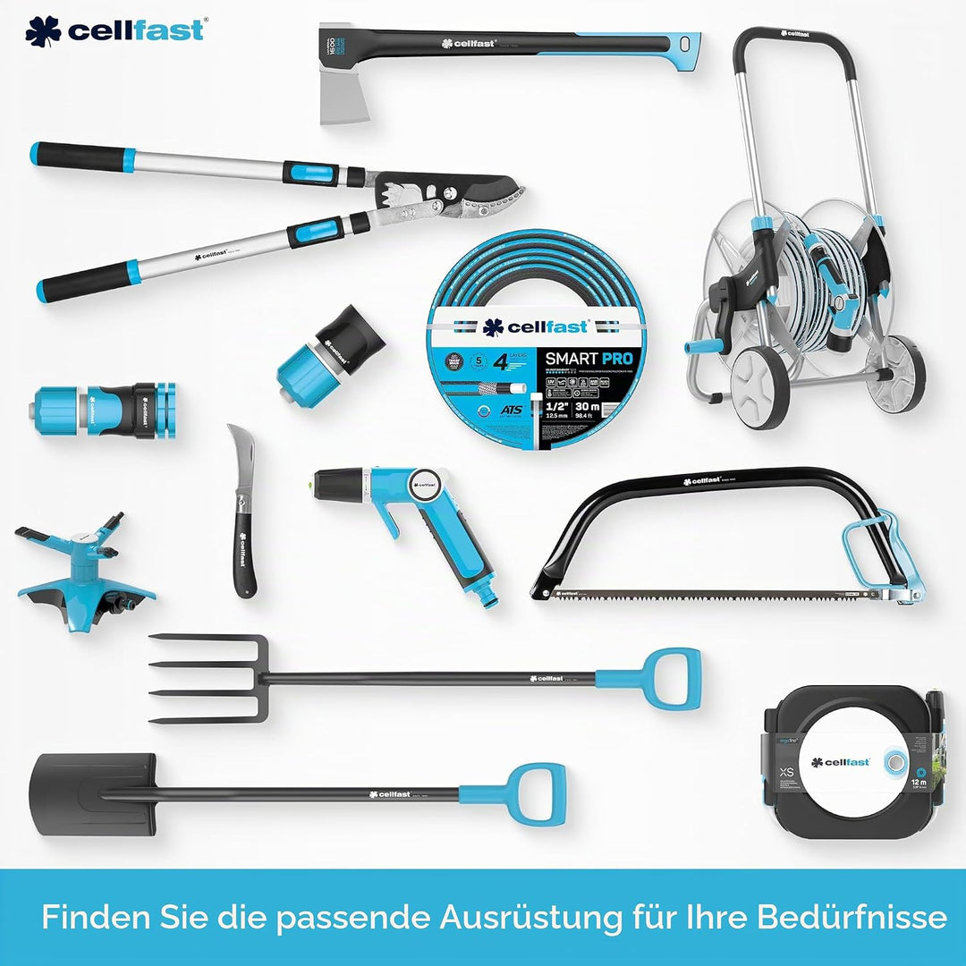 Cellfast Gartenschlauch IDEAL, Strapazierfähig, Flexibel, 4-lagig, Haltbare Kreuzgeflecht, UV und Al