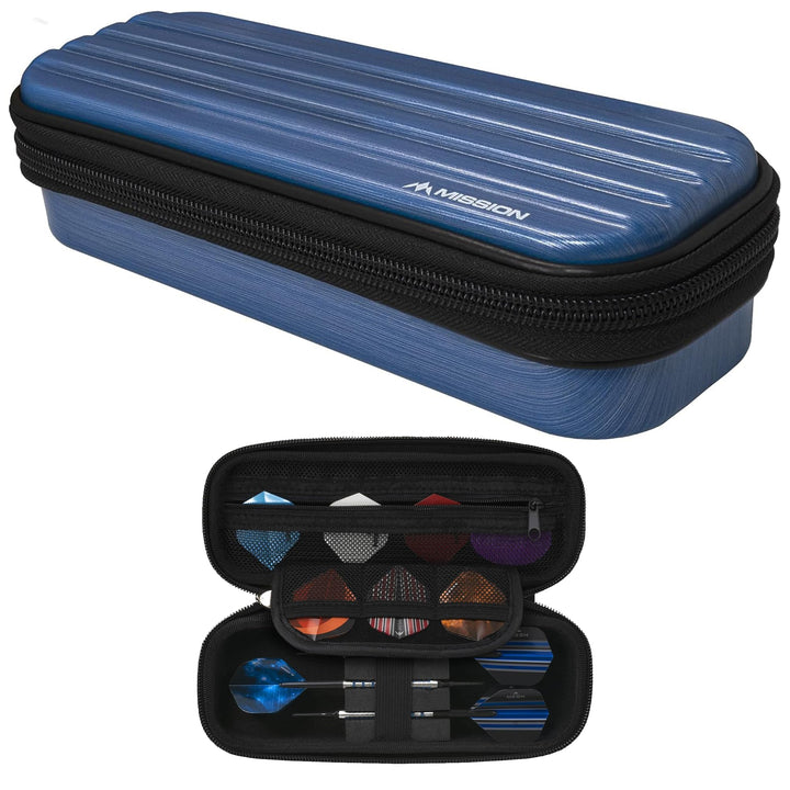 Mission Darts ABS-1 | Slimline Dartkoffer mit metallischem ABS Aqua Blue, Aqua Blue