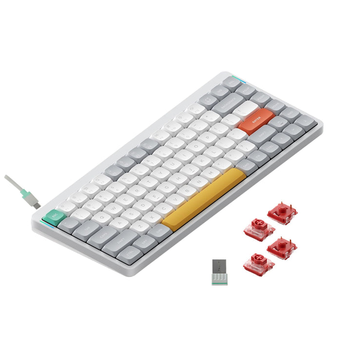 nuphy Air75 V2 Kabellose mechanische Tastatur, 84 Tasten RGB Hot-Swap Tastatur, unterstützt Bluetoot