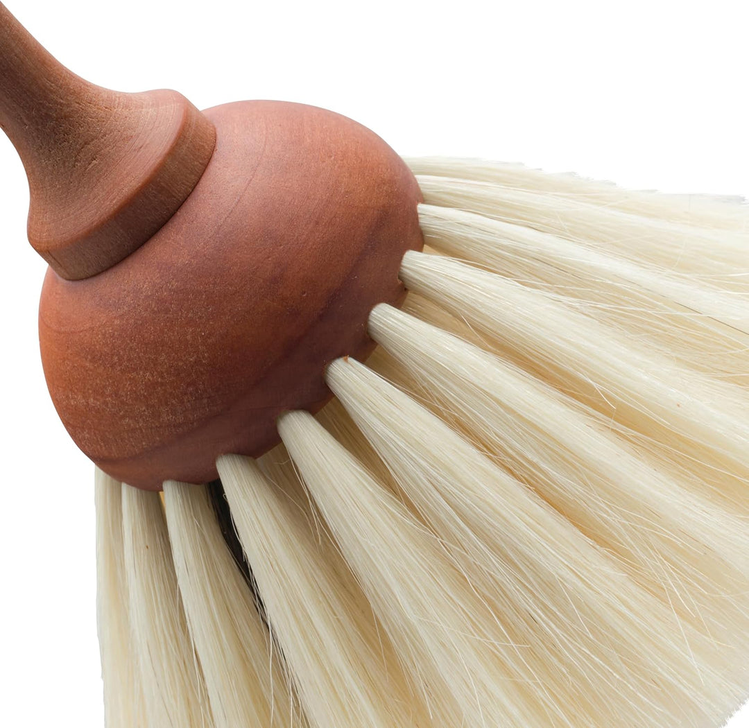 Staubwedel aus Ziegenhaar, 36 x 5,5 x 5,5 cm, Hellbraun.