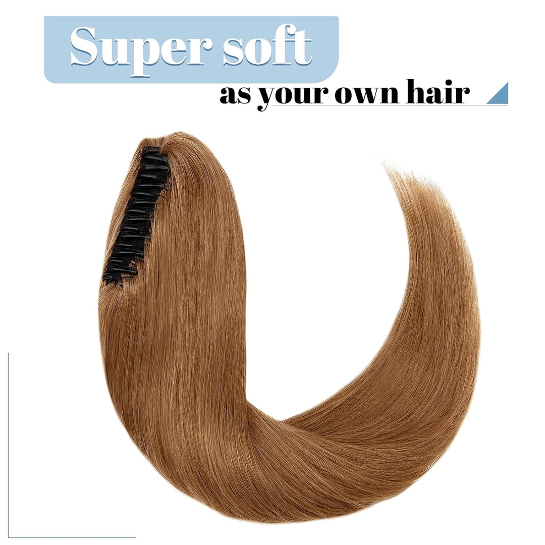 SEGO Ponytail Extension Echthaar mit Klammer Pferdeschwanz Zopf Clip in Haarteil Haarverlängerung 10