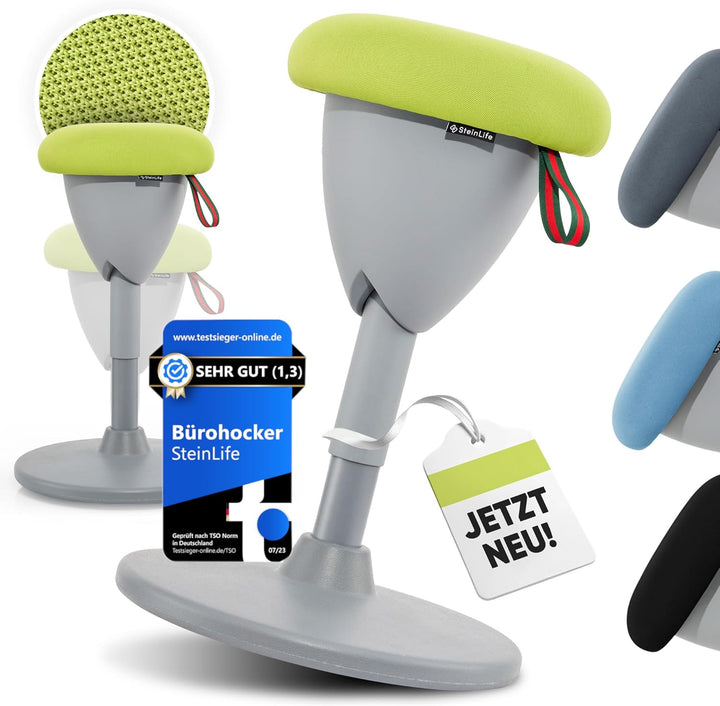 SteinLife Cone Bürohocker Ergonomisch [TESTSIEGER] Sitzhocker Höhenverstellbar [48-68cm] Ergonomisch