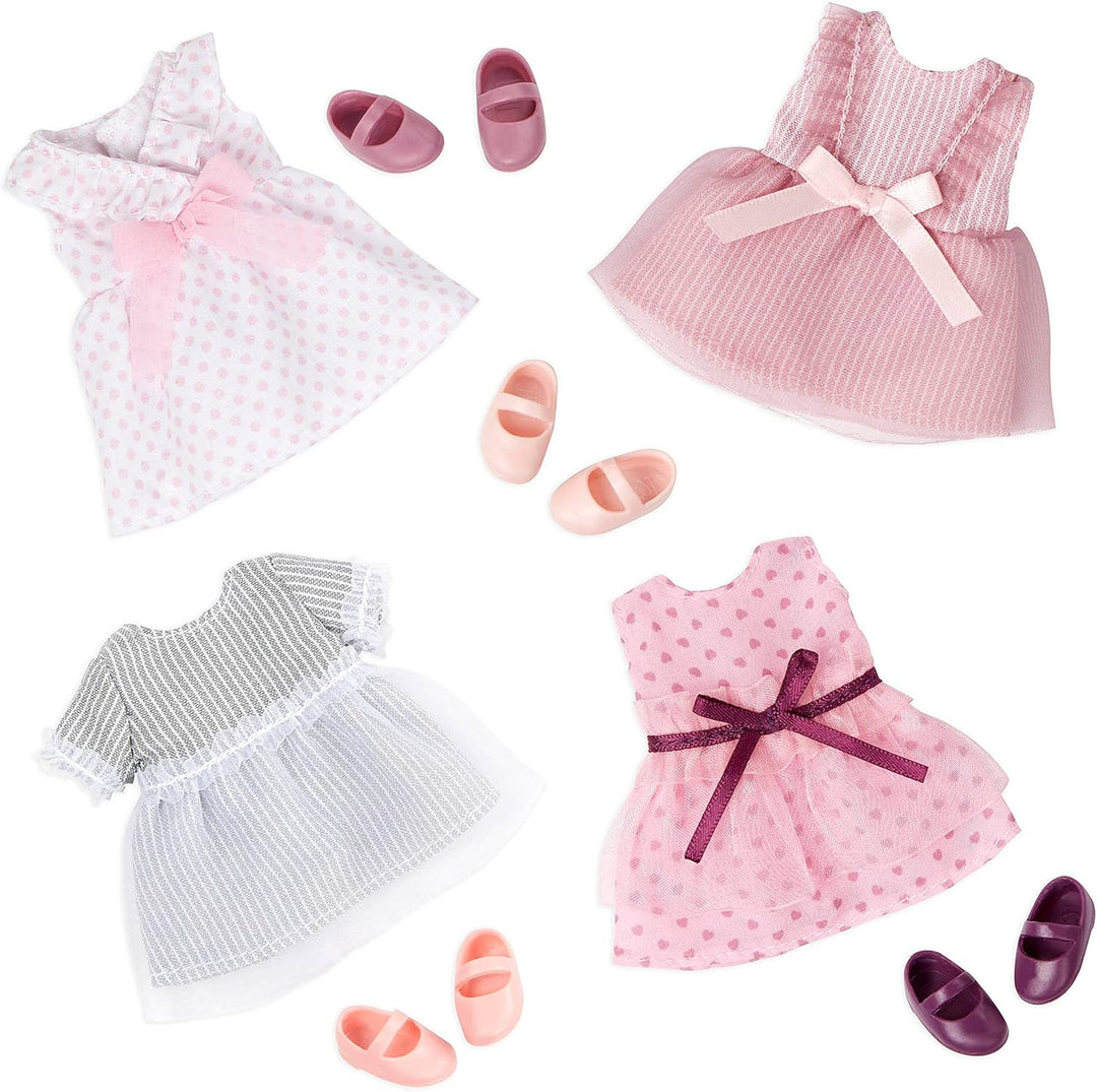 Lori – 4 Kleine Puppen – 15 cm Mini Puppen mit modischen Outfits – mit Puppenzubehör & Puppenkleidun