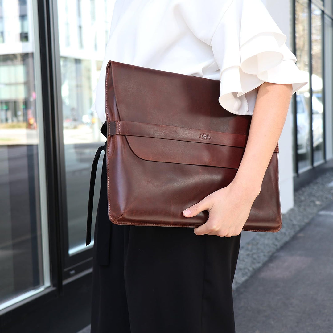 SID &amp; VAIN Laptop-Hülle HARVORD aus Premium Leder I Laptop Case gross für Herren und Damen 13 Zoll e