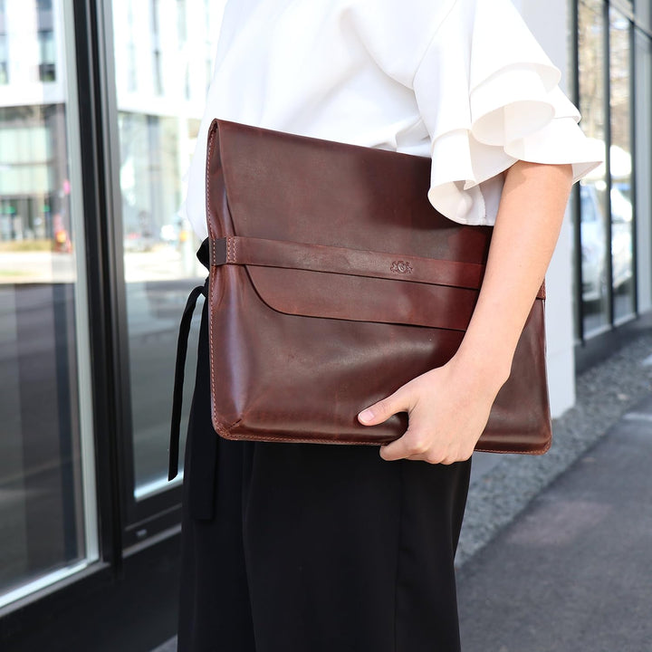 SID &amp; VAIN Laptop-Hülle HARVORD aus Premium Leder I Laptop Case gross für Herren und Damen 13 Zoll e