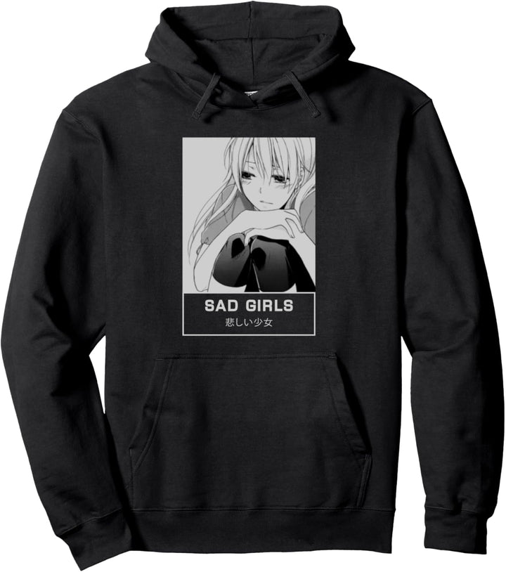 Japan Aesthetic Emo Sad Girls Anime Japanese Aesthetic Egirl Pullover Hoodie