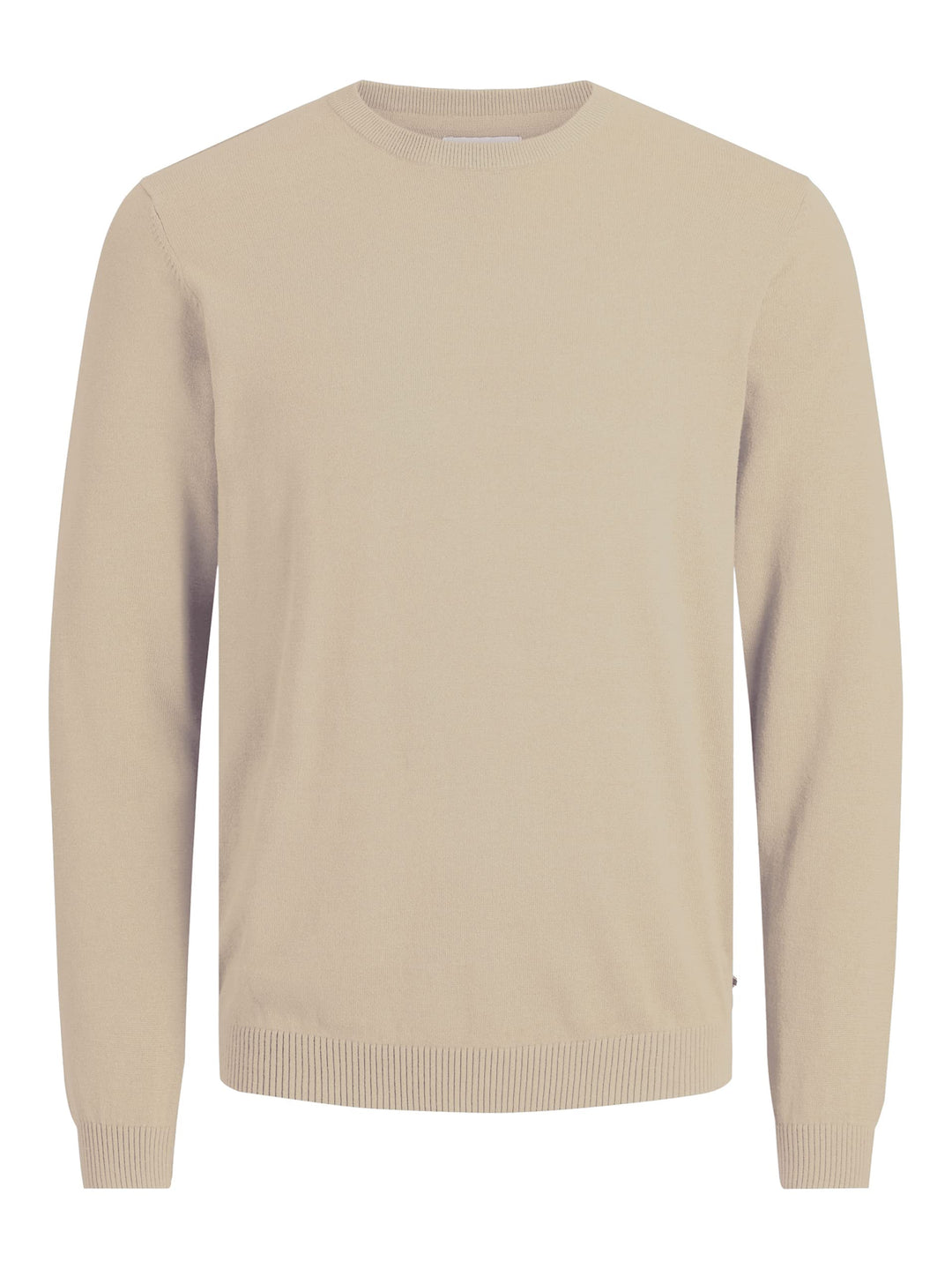JACK & JONES Male Strickpullover mit Rundhals Einfarbig Strickpullover mit Rundhals Beige (Crockery)