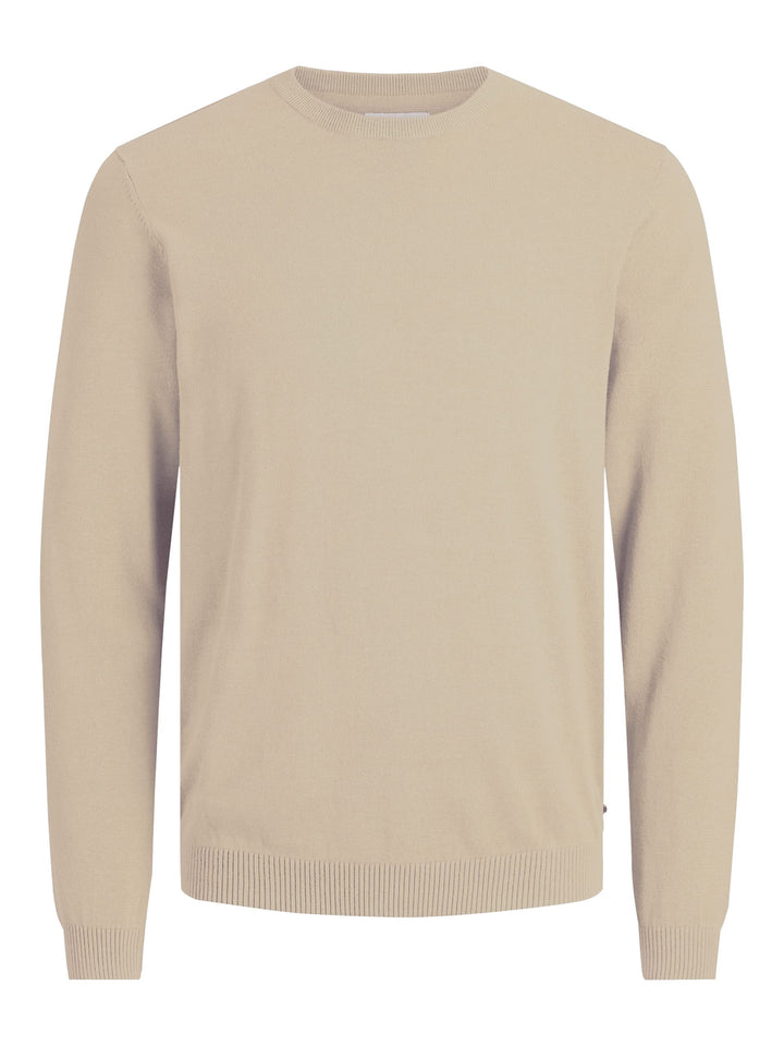 JACK & JONES Male Strickpullover Einfarbig Strickpullover S Beige (Crockery), S Beige (Crockery)