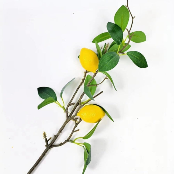 OUKEYI 55 cm künstliche Zitronenzweige Dekoration, 6 Stück künstliche Zitronenzweige, schöne gelbe Z