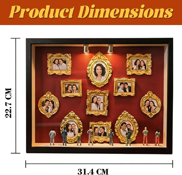 DIY Mini Museum Silhouettenbox mit Licht, Shadow Box Bilderrahmen Set, Museum of us, Foto Erinnerung