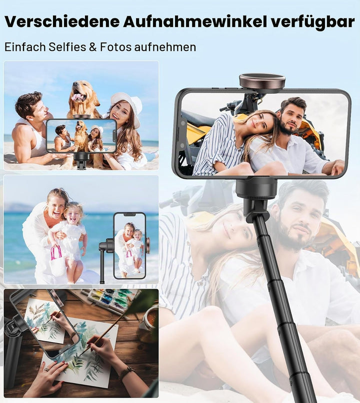 TONEOF 153CM Selfie Stick Stativ, Verbesserte 360° Drehbare Selfie Stange, Ausziehbares All-in-1 Han