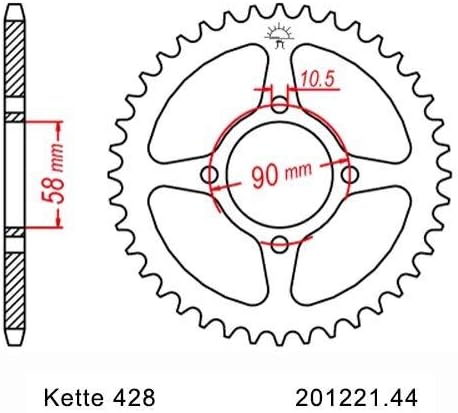 Kettensatz geeignet für CBR 125 R 11-19 Kette RK 428 H 128 offen 15/44