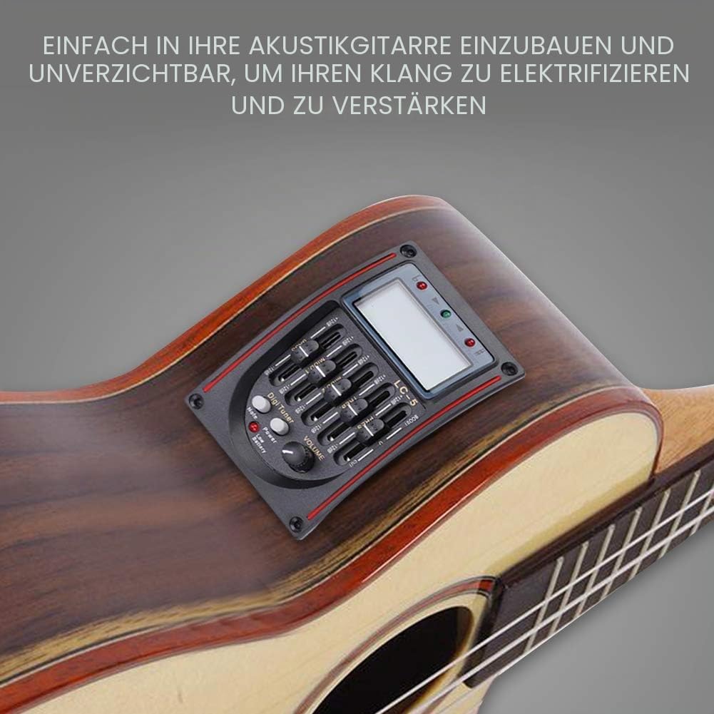 Gitarren Pickup, hochwertiger 5-Band Vorverstärker, Piezo Tonabnehmer für Akustikgitarren, präzise F
