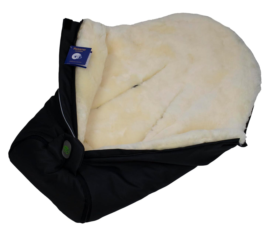 Reissner Lammfelle Merino Lammfell Baby Fusssack ESKIMO Mumienform mit Reissverschluss für Kinderwag