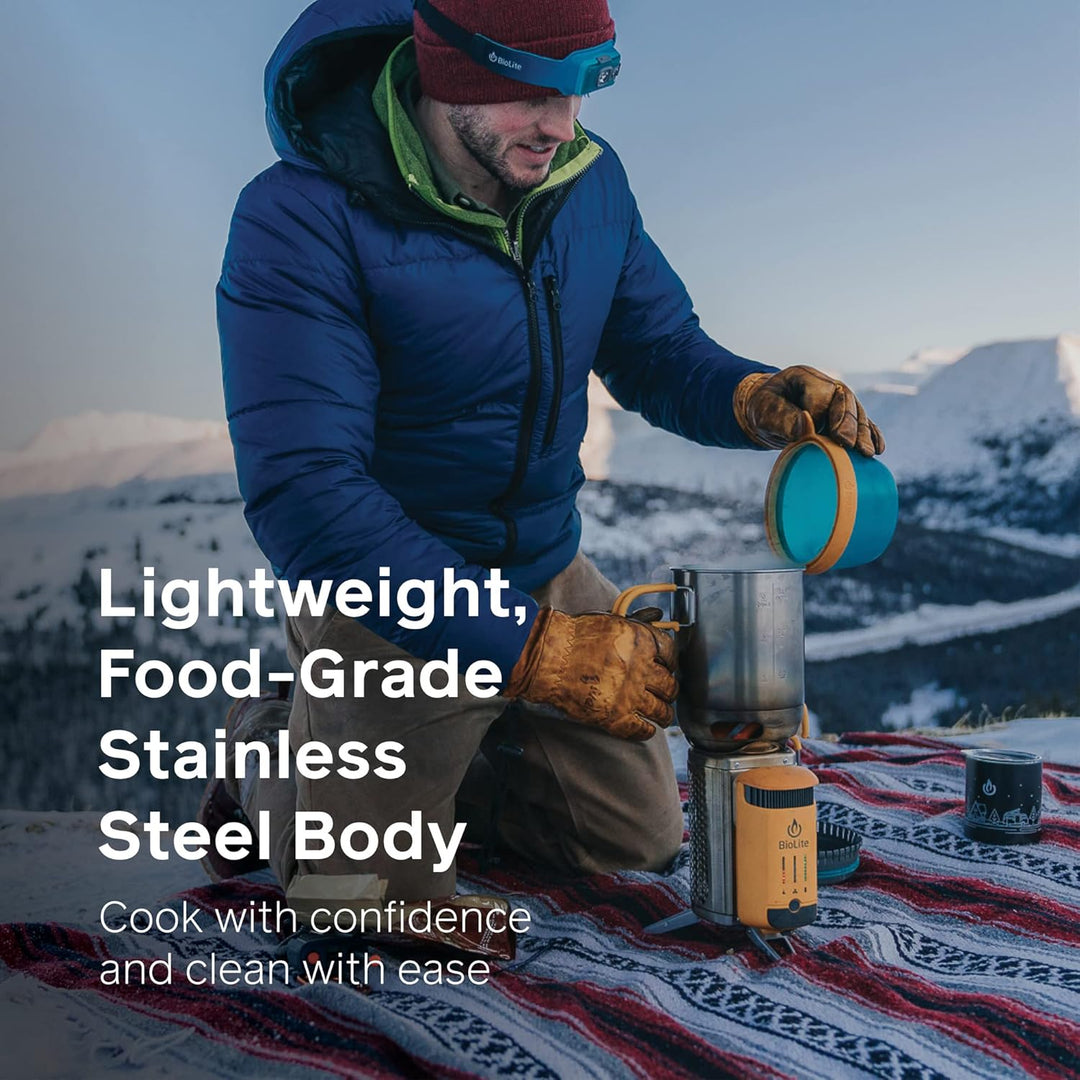 BioLite, CampStove KettlePot & Kaffee Set, Edelstahl Kochgeschirr Zubehör für Camping & Outdoor