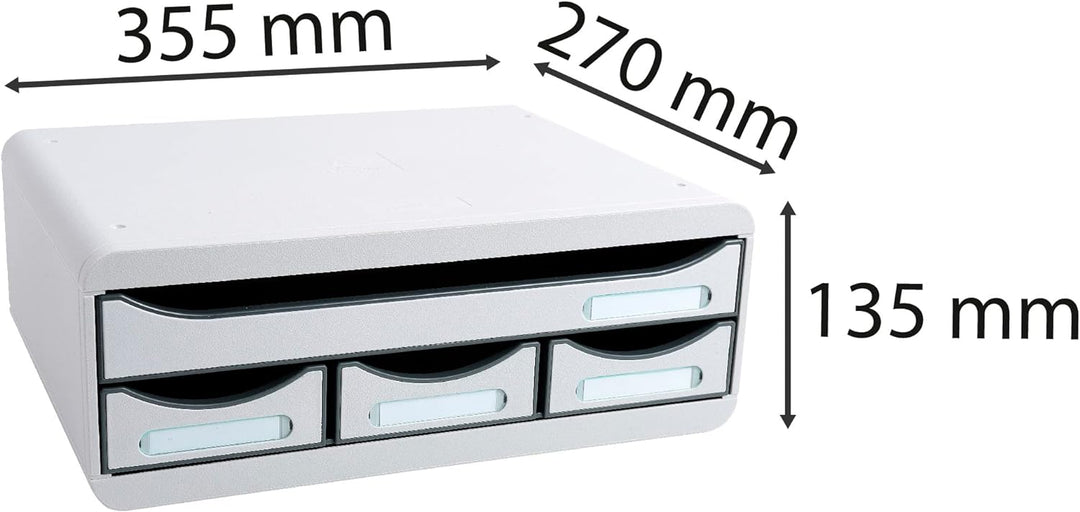 Exacompta 319740D Toolbox Office mit 4 Schubladen aus Kunststoff zur Aufbewahrung kleiner Utensilien
