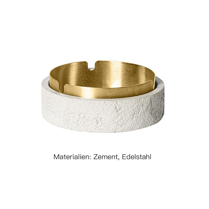 Dekorative Tisch Aufbewahrungsbox mit Deckel aus Zement & Edelstahl, Geruchsdicht, Windfest, Für Inn