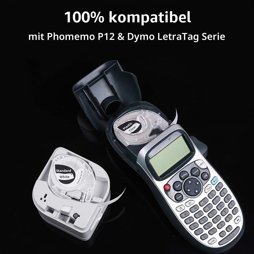 10x Phomemo P12 Original Thermotransfer-Etiketten 12mm x 4m Mehrfarbig Q5-131/Q5-231/Q5-334/Q5-335/Q