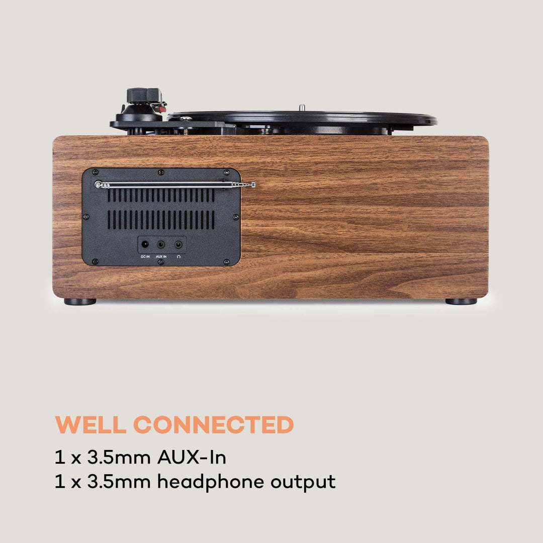 auna Connect Vinyl Cube Plattenspieler, Internetradio DAB+ UKW, integrierte Lautsprecher, Smart Radi