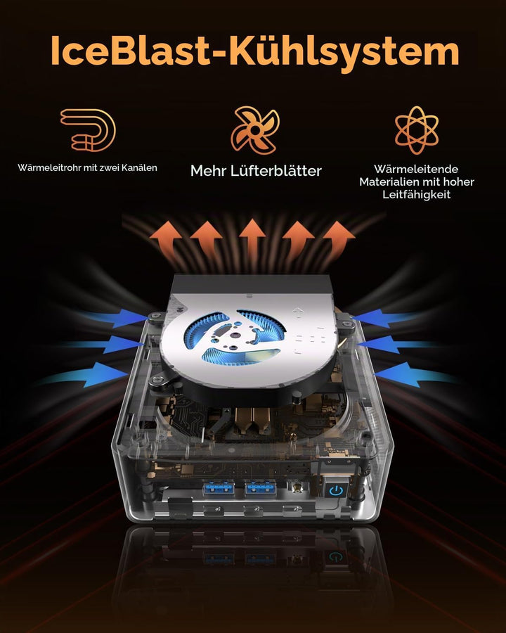 GEEKOM Mini PC Window 11 Pro, AE7 Ryzen 9 7940HS(bis zu 5,2 GHz) mit 8 Kerne 16 Threads, 32GB DDR5 1