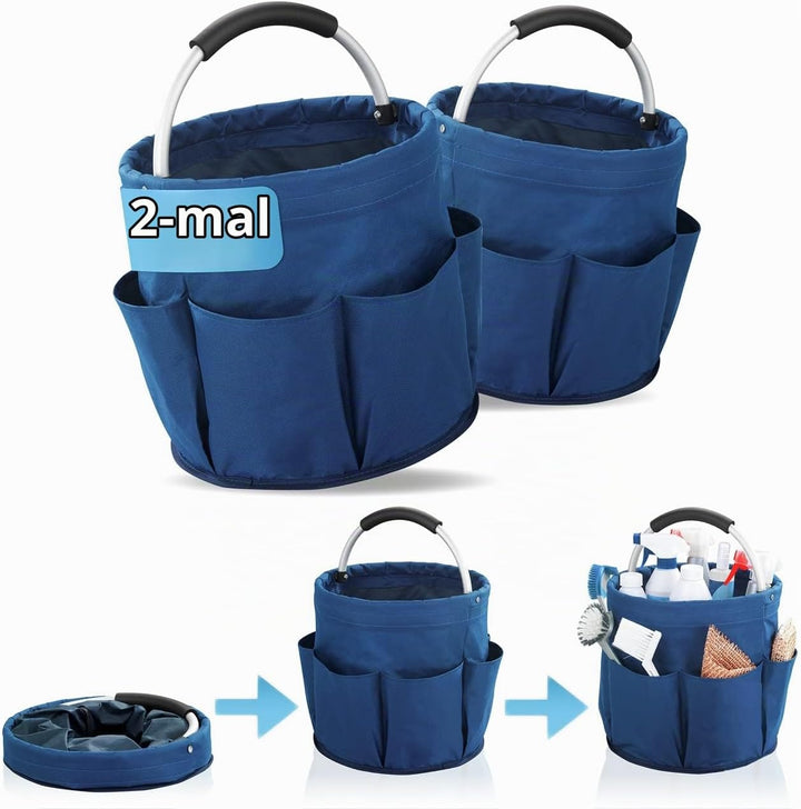 Maximex Reinigungs Caddy, 2er Set, Putztasche mit 6 Aussenfächern, 16 l Hauptfach, Organizer für Put