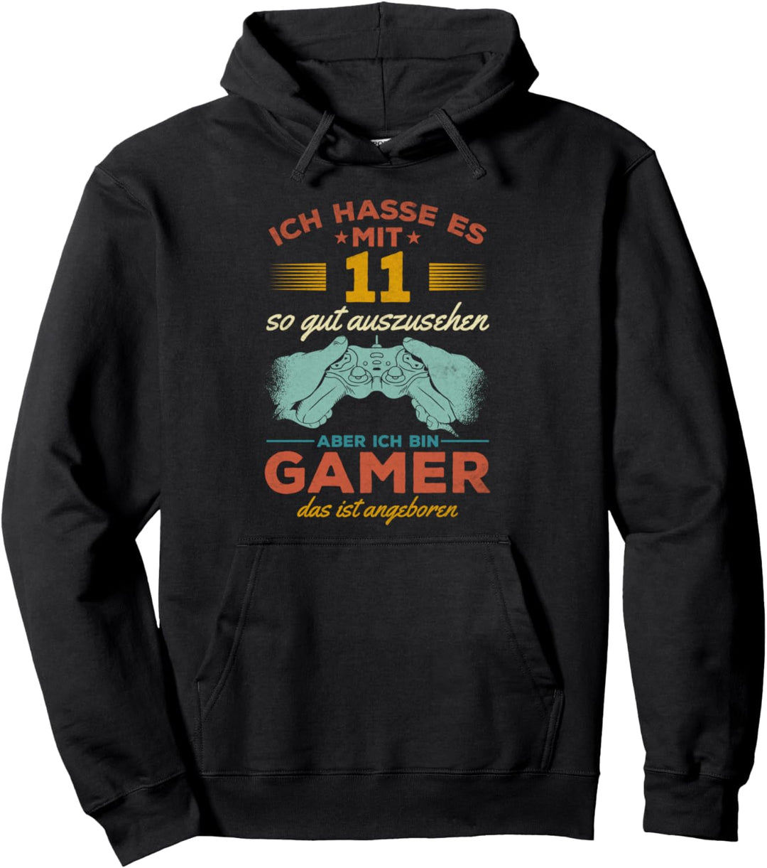 Gamer 11 Jahre Geburtstag Zocken 11. Geburtstag Video Gaming Pullover Hoodie