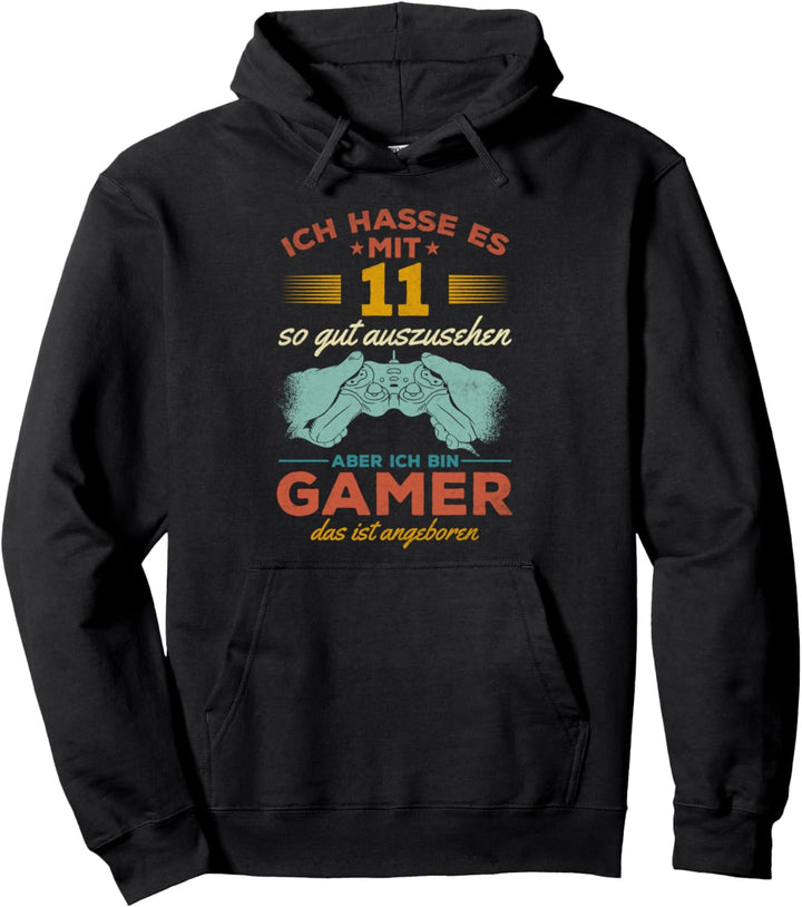 Gamer 11 Jahre Geburtstag Zocken 11. Geburtstag Video Gaming Pullover Hoodie