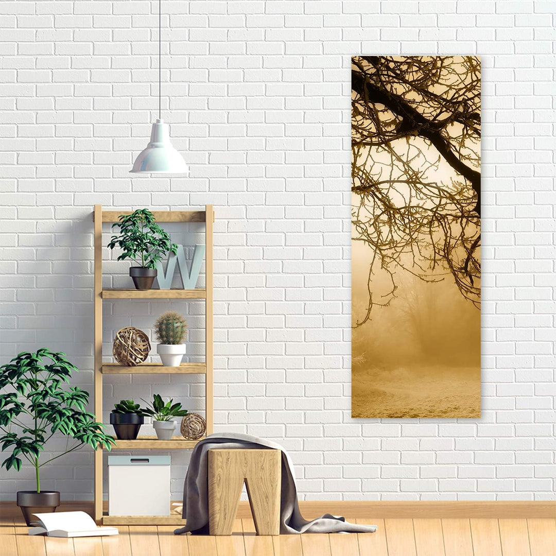 Feeby Leinwand Bilder - Natur - Wald - 40x100 cm- Deko Wohnzimmer - Wandbilder Schlafzimmer - Deko A
