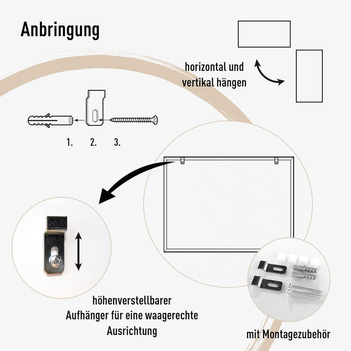 Wandspiegel, 70 x 170 cm, Holz, Schwarz, Ganzkörperspiegel für alle Wohnbereiche, Hoch- & Querformat