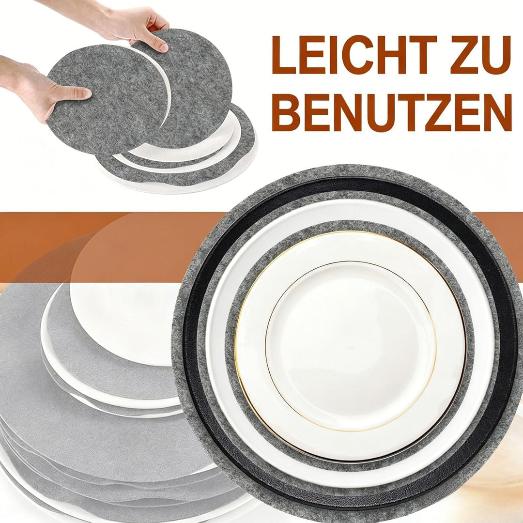 144 Stück Tellerteiler Filz 3 Grössen 12,7cm 19,1cm 26,7cm Pfannenschoner Filz waschbar Topfschoner