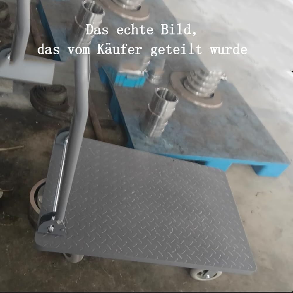 Plattformwagen 500kg für Professionelle Arbeit, Grosse Räder Plattenwagen Schwerlastwagen Transportw