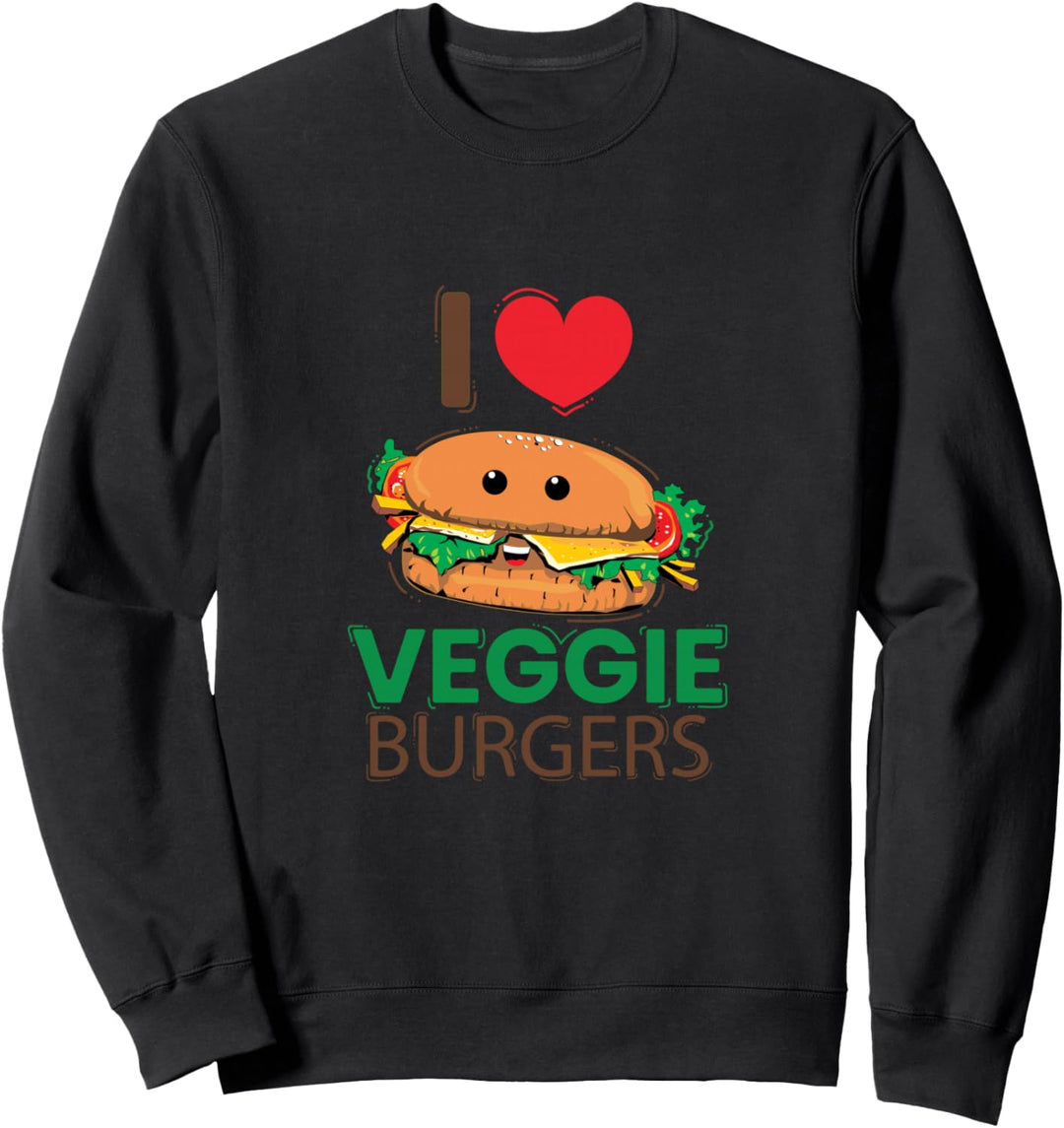 Ich liebe Veggie Burger! Vegetarier Geschenk Fun Sweatshirt