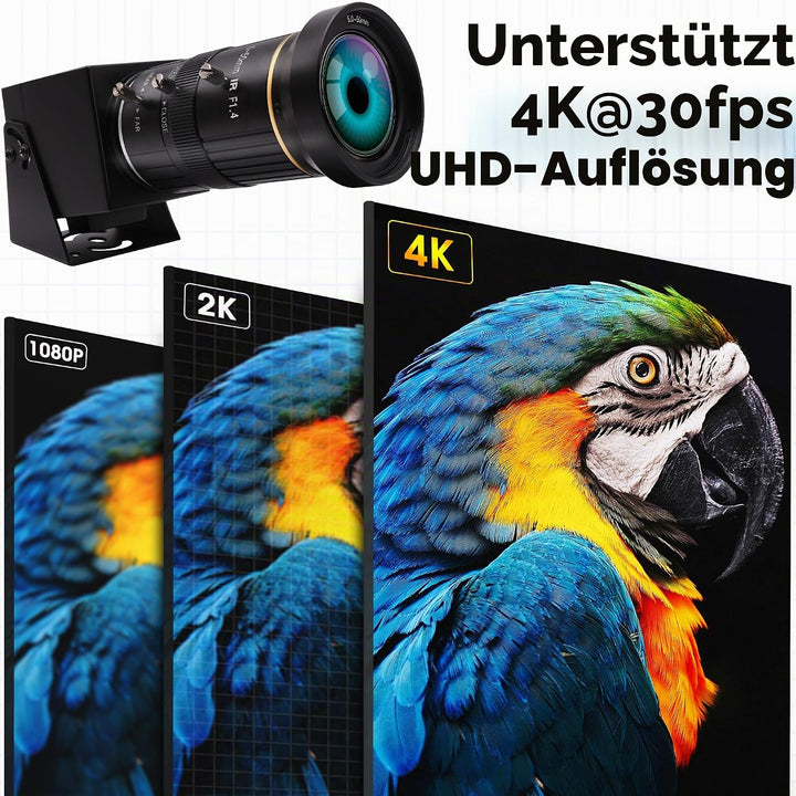 ELP 4K HDMI USB Kamera mit 10X 5-50mm optischem Zoom USB Videokonferenzkamera,Ultra HD 2160P Kamera