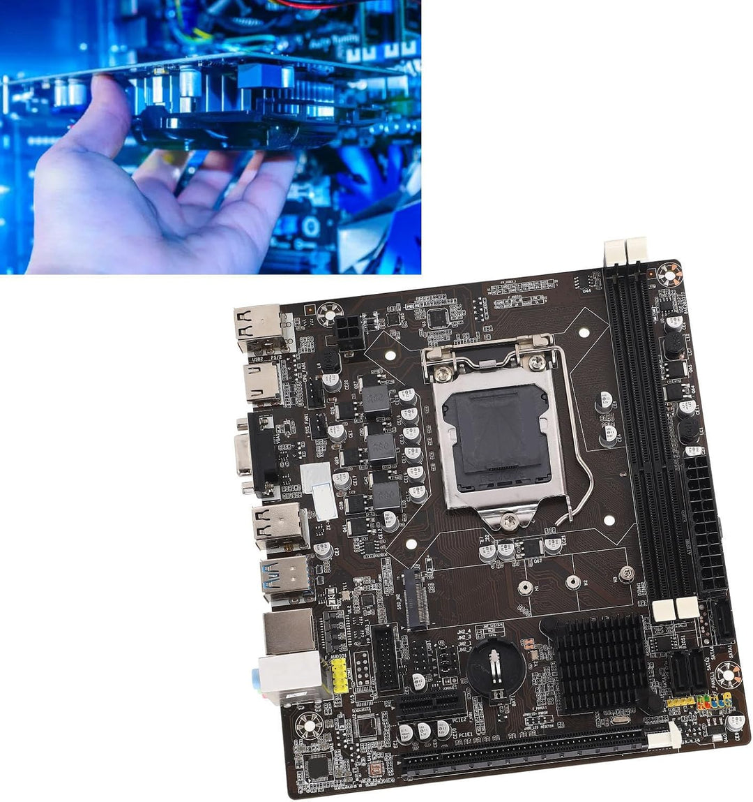 Gaming Motherboard DDR3, 1155 Pins 2 DDR3 100M Mining Motherboard Unterstützt Corei7, I5, I3 (LGA115