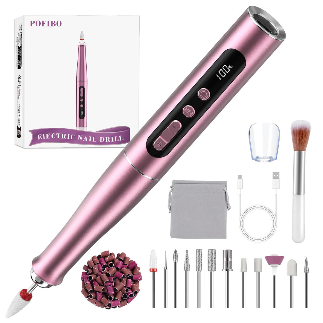 POFIBO Nagelfräser Kabellose 35000 U/Min Nagelfräser für Gelnägel - Professioneller Nail Drill für G
